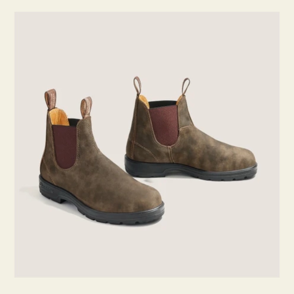 Brown Suede Chelsea Boots with Elastic Side Panels